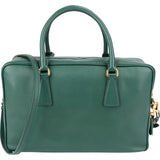 Prada Green Saffiano Leather Small Rectangular Coffer Handbag