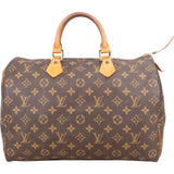 Louis Vuitton Monogram Canvas Speedy 35 Handbag - vintageandkickz