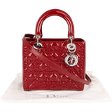 Christian Dior Quilted Patent Leather Lady Dior Handbag