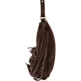 Yves Saint Laurent Brown Suede Fringe Crossbody Bag