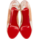 Christian Louboutin Multicolor Suede Tie-Dye Peep Toe Platform Pumps (35,5)