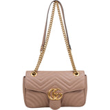 Gucci Chevron GG Marmont Matelassé Medium Shoulder Crossbody Bag