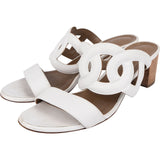 Hermès White Lambskin Chaine d’Ancre Bikini Heel Sandals Lipari 70 (38,5)