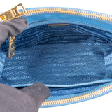Prada Blue Saffiano Leather Pradasphere Galleria Micro Handbag
