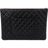 Chanel Quilted Caviar Leather Palladium Clutch