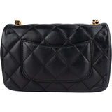 Chanel Quilted Lambskin Heart Charms Mini Rectangular Single Flap Crossbody Bag