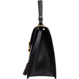 Gucci Black Leather Sylvie Large Top Handle Handbag