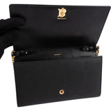 Burberry Grained Leather TB Wallet on a Chain Crossbody Bag