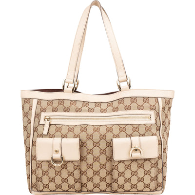 [🔄️B20 / F30] Gucci Monogram GG Canvas Abbey Tote Shoulder Bag - vintageandkickz