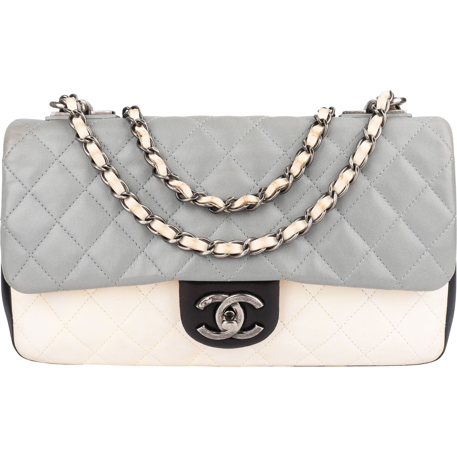 Chanel Quilted Tricolor Lambskin Single Flap Crossbody Bag - vintageandkickz