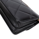 Chanel Limited Quilted Lambskin Crystal CC-Turnlock Mini Wallet On Chain Crossbody Bag