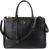 Prada Black Saffiano Metal Leather Large Galleria Handbag