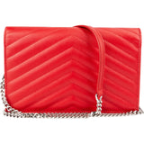 Yves Saint Laurent Grain de Poudre Leather Envelope Wallet On Chain Crossbody Bag