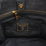 Prada Black Vitello Daino Leather Phenix Tote Handbag