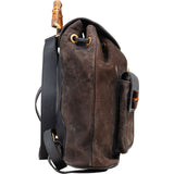 Gucci Suede Bamboo Backpack - vintageandkickz