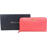 Prada Saffiano Leather Zip Around Wallet
