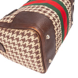 Gucci Houndstooth Web Boston Bag 30 Handbag