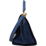 Céline Bicolor Suede Leather Trapeze Handbag