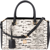 MCM Visetos Monogram Python Embossed Leather Milla Tote Handbag