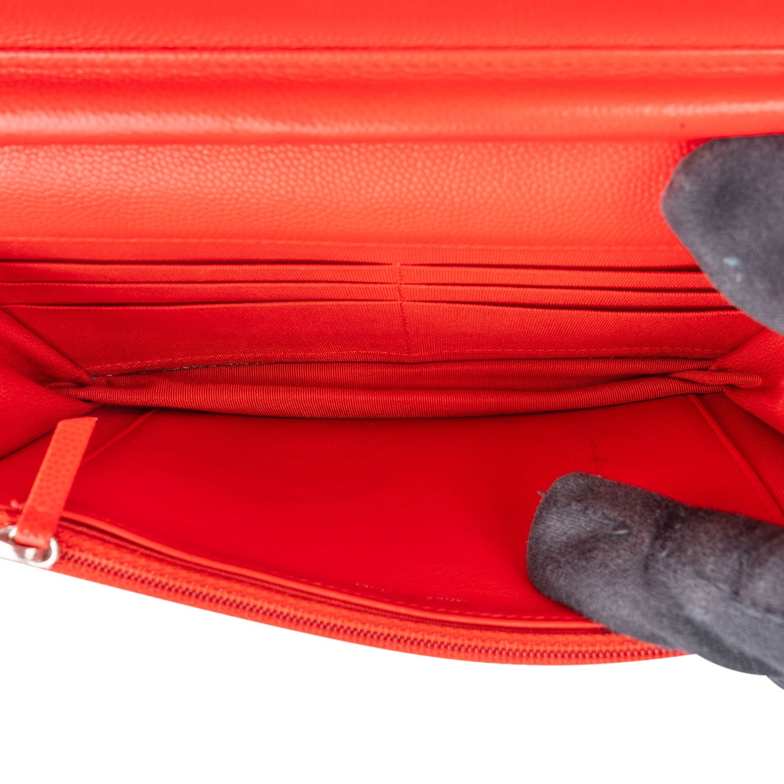 Chanel Chevron Caviar Leather Wallet On Chain Crossbody Bag - vintageandkickz