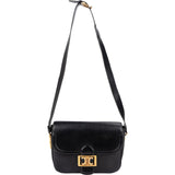 Celine Black Boxcalf Triomphe Shoulder Bag