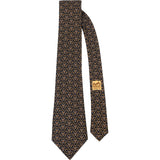 Hermès Geometric Link Ring Print Pattern Silk Tie Krawatte