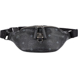 MCM Black Leather Visetos Coated Fursten Belt Crossbody Bag