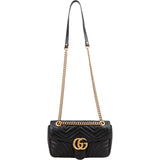 Gucci Black Matelassé Leather Marmont Crossbody Bag