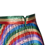 Gucci Metallic Rainbow Plissee Silk Skirt (IT36 / XS)
