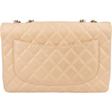 Chanel Quilted Caviar Leather Palladium Jumbo Single Flap Crossbody Bag