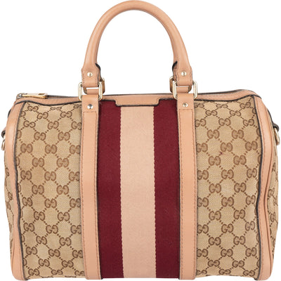 Gucci Monogram GG Sherry Line Boston Handbag