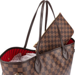 [🔄️B08 / F36] Louis Vuitton Monogram Damier Ebene Canvas Neverfull MM Shoulder Bag - vintageandkickz