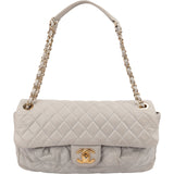 Chanel Quilted Nubuc Easy Single Flap Shoulder Bag