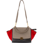 Céline Suede Leather Trapeze Handbag Tricolor - vintageandkickz