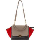 Céline Suede Leather Trapeze Handbag Tricolor - vintageandkickz