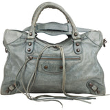 Balenciaga Petrol Leather City Handbag
