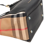 Burberry Black Leather House Check Canterbury Tote Shoulder Bag