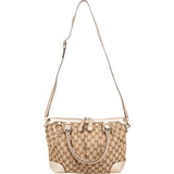 Gucci Monogram GG Canvas Metallic Leather Sukey Handbag