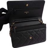 Chanel Quilted Caviar Leather CC Wallet On Chain Crossbody Bag