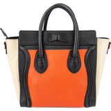 Celine Tricolor Grained Leather Luggage Handbag - vintageandkickz