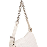 Fendi Zucchino Canvas Chain Baguette Mamma Shoulder Bag