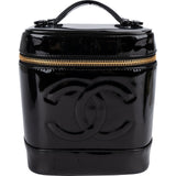 Chanel Patent Leather CC Vanity Case Handbag