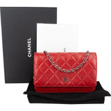Chanel Quilted Lambskin Wallet on Chain Crossbody Bag - vintageandkickz