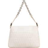 Fendi Zucchino Canvas Chain Baguette Mamma Shoulder Bag
