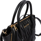 Miu Miu Black Matelassé Nappa Leather Handbag