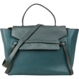 Céline Petrol Leather Grained Calfskin Belt Handbag