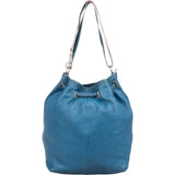 Coach Pebbled Leather Drawstring Duffle Bucket Crossbody Bag