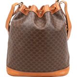 Celine Macadam Monogram Canvas Drawstring Bucket Crossbody Bag