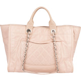 Chanel Rose Leather Shopper Deauville Shoulder Bag - vintageandkickz