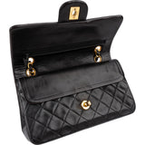 Chanel Quilted Lambskin 24K Gold Small Double Flap Shoulder Bag